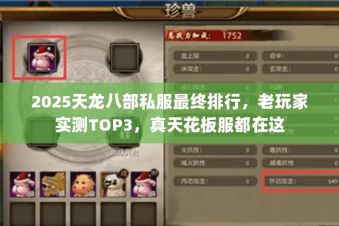 2025天龙八部私服最终排行,老玩家实测TOP3,真天花板服都在这 2025天龙八部私服最终排行,老玩家实测TOP3,真天花板服都在这