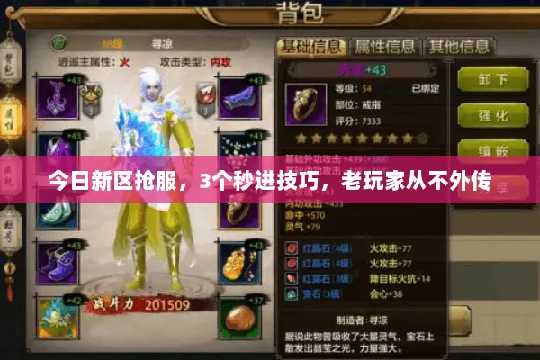 今日新区抢服，3个秒进技巧，老玩家从不外传