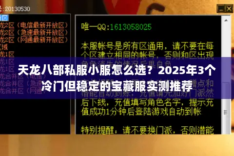 天龙八部私服小服怎么选?2025年3个冷门但稳定的宝藏服实测推荐 天龙八部私服小服怎么选?2025年3个冷门但稳定的宝藏服实测推荐