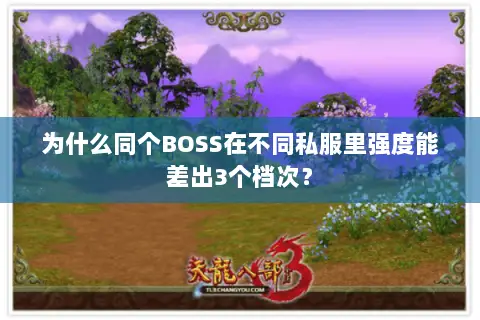 为什么同个BOSS在不同私服里强度能差出3个档次？