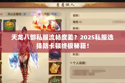 天龙八部私服流畅度差?2025私服选择防卡顿终极秘籍! 天龙八部私服流畅度差?2025私服选择防卡顿终极秘籍!