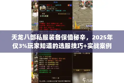 天龙八部私服装备保值秘辛，2025年仅3%玩家知道的选服技巧+实战案例