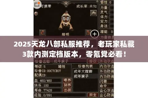2025天龙八部私服推荐，老玩家私藏3款内测定档版本，零氪党必看！
