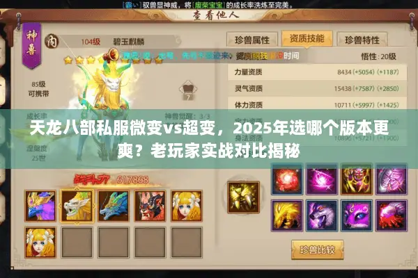 天龙八部私服微变vs超变,2025年选哪个版本更爽?老玩家实战对比揭秘 天龙八部私服微变vs超变,2025年选哪个版本更爽?老玩家实战对比揭秘