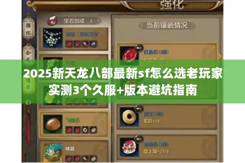 2025新天龙八部最新sf怎么选老玩家实测3个久服+版本避坑指南 2025新天龙八部最新sf怎么选老玩家实测3个久服+版本避坑指南