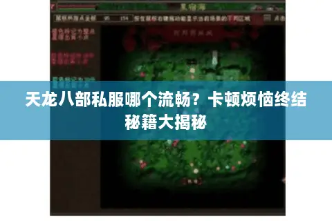 天龙八部私服哪个流畅?卡顿烦恼终结秘籍大揭秘 天龙八部私服哪个流畅?卡顿烦恼终结秘籍大揭秘