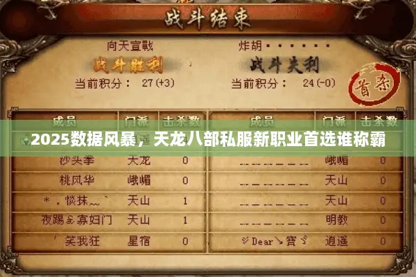 2025数据风暴,天龙八部私服新职业首选谁称霸 2025数据风暴,天龙八部私服新职业首选谁称霸