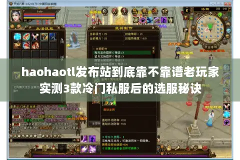 haohaotl发布站到底靠不靠谱老玩家实测3款冷门私服后的选服秘诀