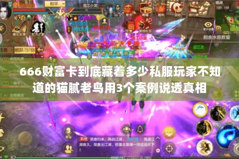 666财富卡到底藏着多少私服玩家不知道的猫腻老鸟用3个案例说透真相