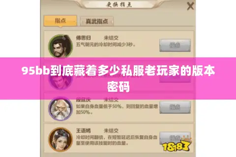 95bb到底藏着多少私服老玩家的版本密码 95bb到底藏着多少私服老玩家的版本密码