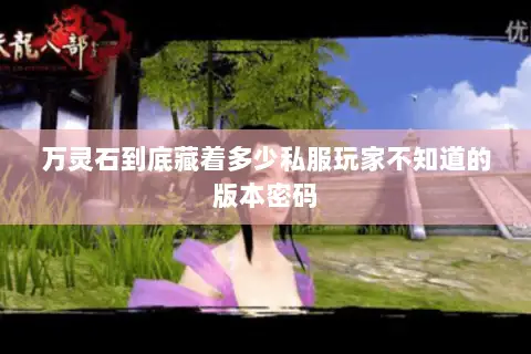 万灵石到底藏着多少私服玩家不知道的版本密码