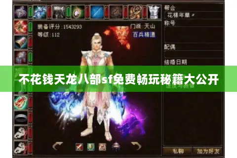 不花钱天龙八部sf免费畅玩秘籍大公开