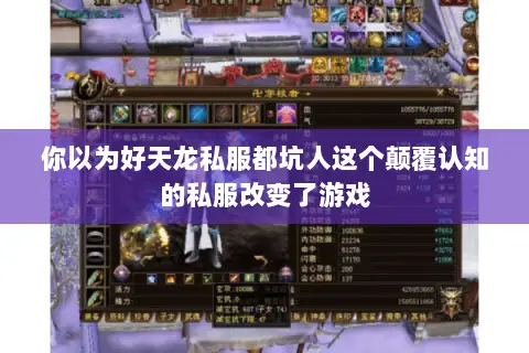 你以为好天龙私服都坑人这个颠覆认知的私服改变了游戏 你以为好天龙私服都坑人这个颠覆认知的私服改变了游戏