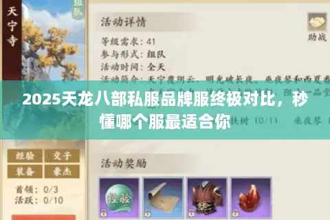 2025天龙八部私服品牌服终极对比,秒懂哪个服最适合你 2025天龙八部私服品牌服终极对比,秒懂哪个服最适合你