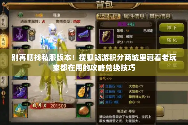 别再瞎找私服版本!搜狐畅游积分商城里藏着老玩家都在用的攻略兑换技巧 别再瞎找私服版本!搜狐畅游积分商城里藏着老玩家都在用的攻略兑换技巧