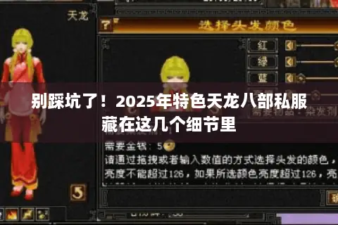 别踩坑了!2025年特色天龙八部私服藏在这几个细节里 别踩坑了!2025年特色天龙八部私服藏在这几个细节里