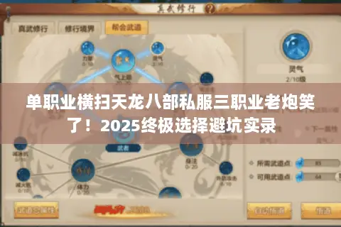 单职业横扫天龙八部私服三职业老炮笑了!2025终极选择避坑实录 单职业横扫天龙八部私服三职业老炮笑了!2025终极选择避坑实录