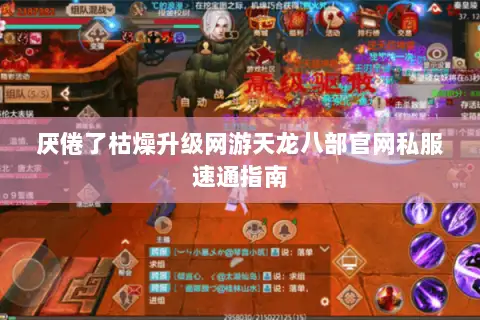 厌倦了枯燥升级网游天龙八部官网私服速通指南