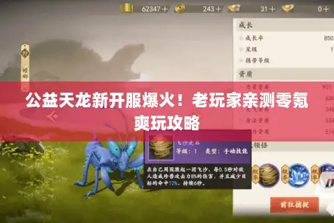 公益天龙新开服爆火!老玩家亲测零氪爽玩攻略 公益天龙新开服爆火!老玩家亲测零氪爽玩攻略