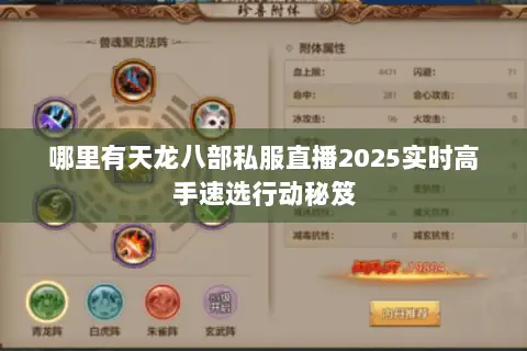 哪里有天龙八部私服直播2025实时高手速选行动秘笈 哪里有天龙八部私服直播2025实时高手速选行动秘笈