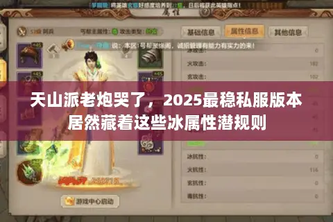天山派老炮哭了，2025最稳私服版本居然藏着这些冰属性潜规则