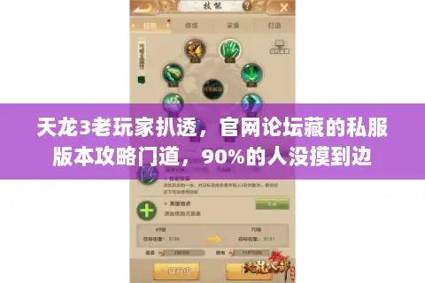 天龙3老玩家扒透,官网论坛藏的私服版本攻略门道,90%的人没摸到边 天龙3老玩家扒透,官网论坛藏的私服版本攻略门道,90%的人没摸到边