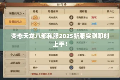 变态天龙八部私服2025新服实测即刻上手！