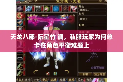 天龙八部-阮星竹 调，私服玩家为何总卡在角色平衡难题上