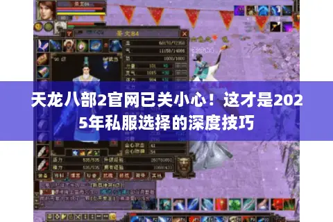 天龙八部2官网已关小心!这才是2025年私服选择的深度技巧 天龙八部2官网已关小心!这才是2025年私服选择的深度技巧
