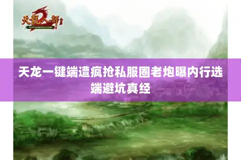 天龙一键端遭疯抢私服圈老炮曝内行选端避坑真经 天龙一键端遭疯抢私服圈老炮曝内行选端避坑真经