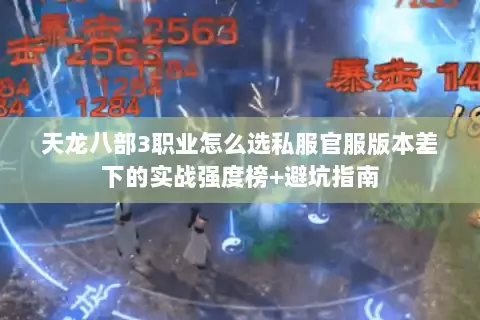 天龙八部3职业怎么选私服官服版本差下的实战强度榜+避坑指南