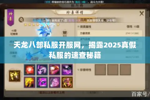 天龙八部私服开服网,揭露2025真假私服的速查秘籍 天龙八部私服开服网,揭露2025真假私服的速查秘籍