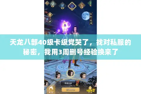 天龙八部40级卡级党哭了,找对私服的秘密,我用3周删号经验换来了 天龙八部40级卡级党哭了,找对私服的秘密,我用3周删号经验换来了
