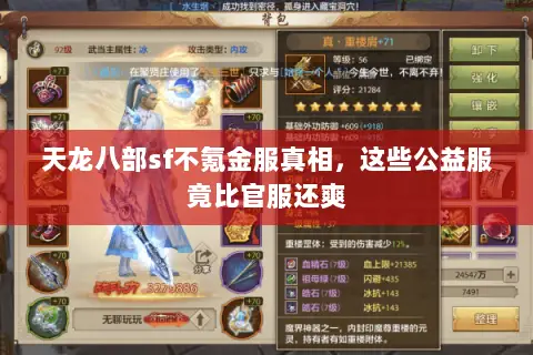 天龙八部sf不氪金服真相，这些公益服竟比官服还爽