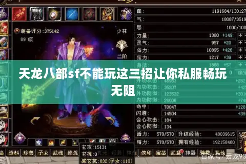 天龙八部sf不能玩这三招让你私服畅玩无阻