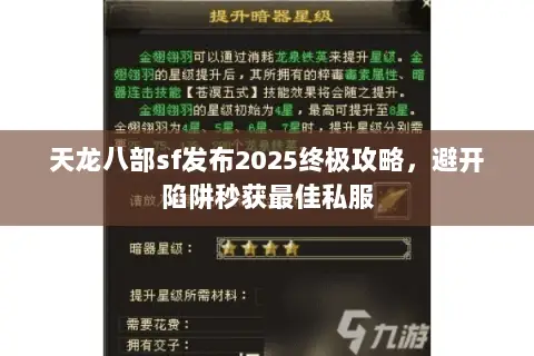 天龙八部sf发布2025终极攻略,避开陷阱秒获最佳私服 天龙八部sf发布2025终极攻略,避开陷阱秒获最佳私服