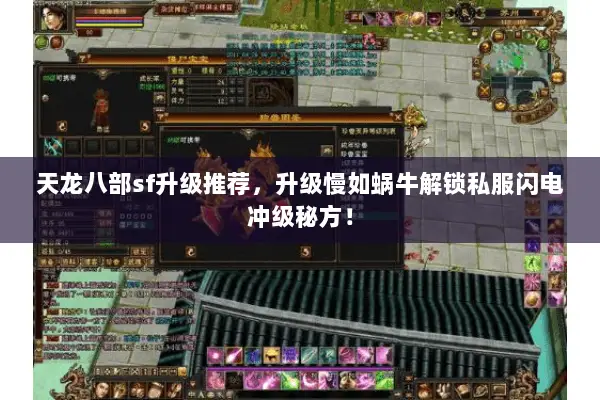 天龙八部sf升级推荐,升级慢如蜗牛解锁私服闪电冲级秘方! 天龙八部sf升级推荐,升级慢如蜗牛解锁私服闪电冲级秘方!