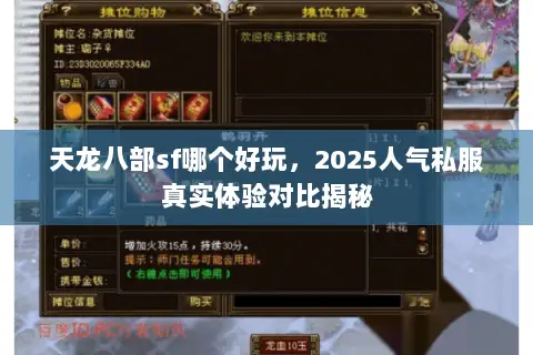 天龙八部sf哪个好玩，2025人气私服真实体验对比揭秘
