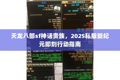 天龙八部sf神话贵族,2025私服新纪元即刻行动指南 天龙八部sf神话贵族,2025私服新纪元即刻行动指南