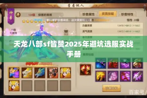 天龙八部sf皆赞2025年避坑选服实战手册 天龙八部sf皆赞2025年避坑选服实战手册