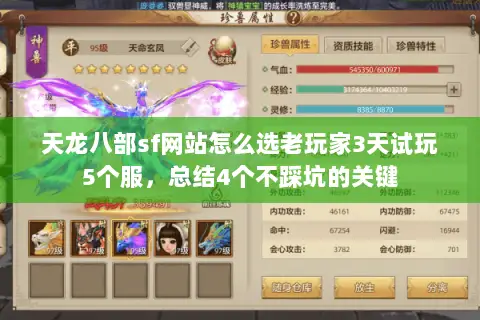 天龙八部sf网站怎么选老玩家3天试玩5个服，总结4个不踩坑的关键