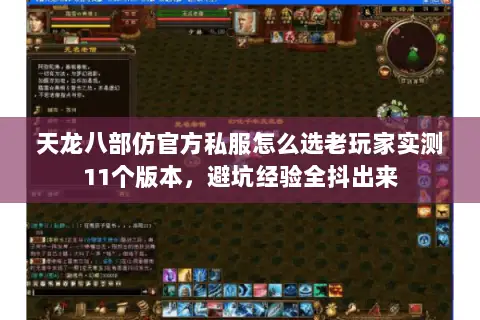 天龙八部仿官方私服怎么选老玩家实测11个版本，避坑经验全抖出来