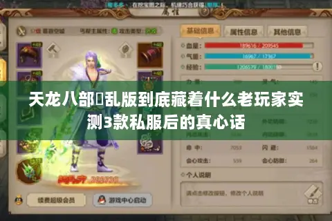 天龙八部婬乱版到底藏着什么老玩家实测3款私服后的真心话 天龙八部婬乱版到底藏着什么老玩家实测3款私服后的真心话