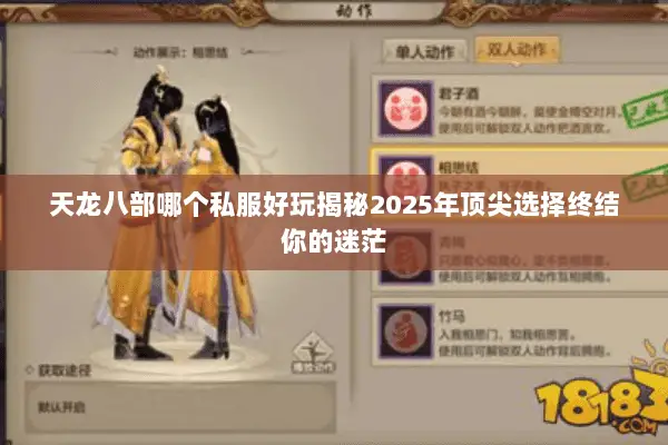 天龙八部哪个私服好玩揭秘2025年顶尖选择终结你的迷茫 天龙八部哪个私服好玩揭秘2025年顶尖选择终结你的迷茫