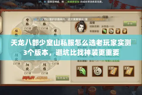 天龙八部少室山私服怎么选老玩家实测3个版本,避坑比找神装更重要 天龙八部少室山私服怎么选老玩家实测3个版本,避坑比找神装更重要