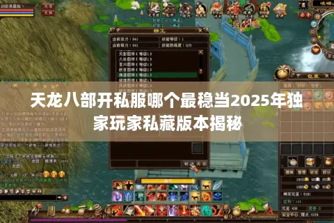 天龙八部开私服哪个最稳当2025年独家玩家私藏版本揭秘