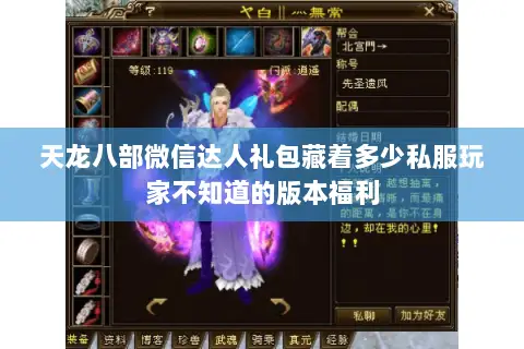 天龙八部微信达人礼包藏着多少私服玩家不知道的版本福利 天龙八部微信达人礼包藏着多少私服玩家不知道的版本福利